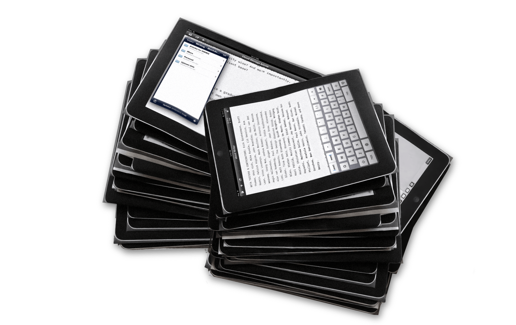 The first designs were printed out with an iPad frame